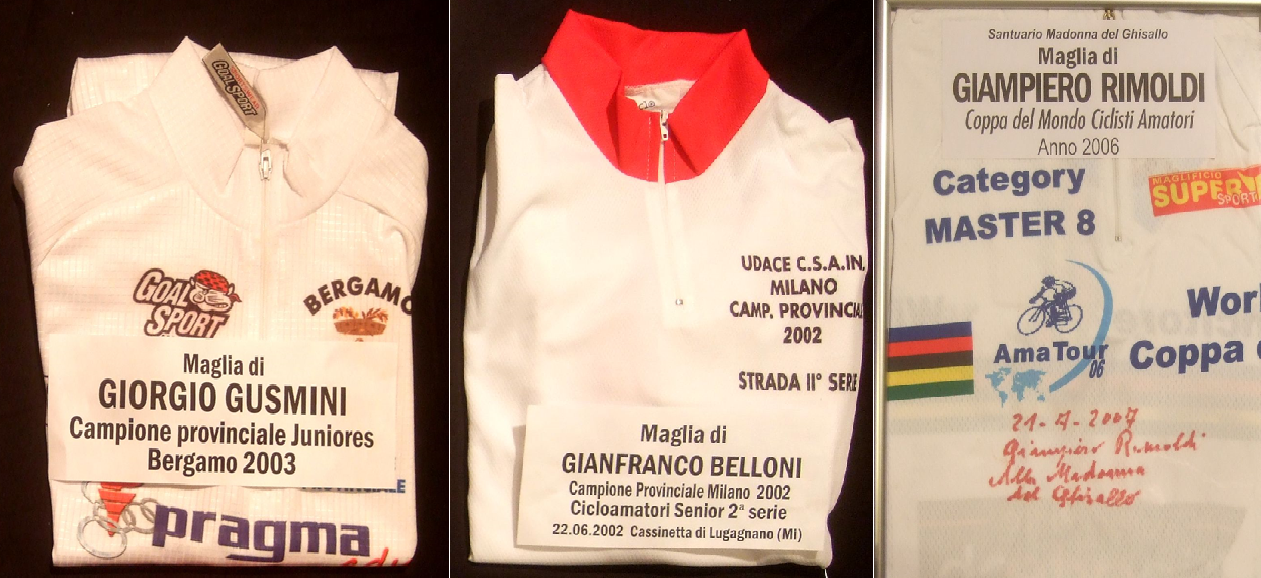 maglie donate al Santuario della Madonna del Ghisallo